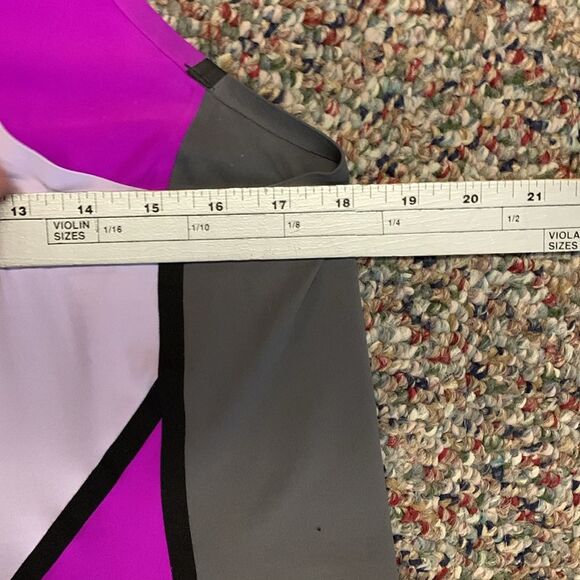 Title Nine Diamalete Purple Gray Colorblock Sleeveless Racerback Dress Size L - Picture 10 of 11